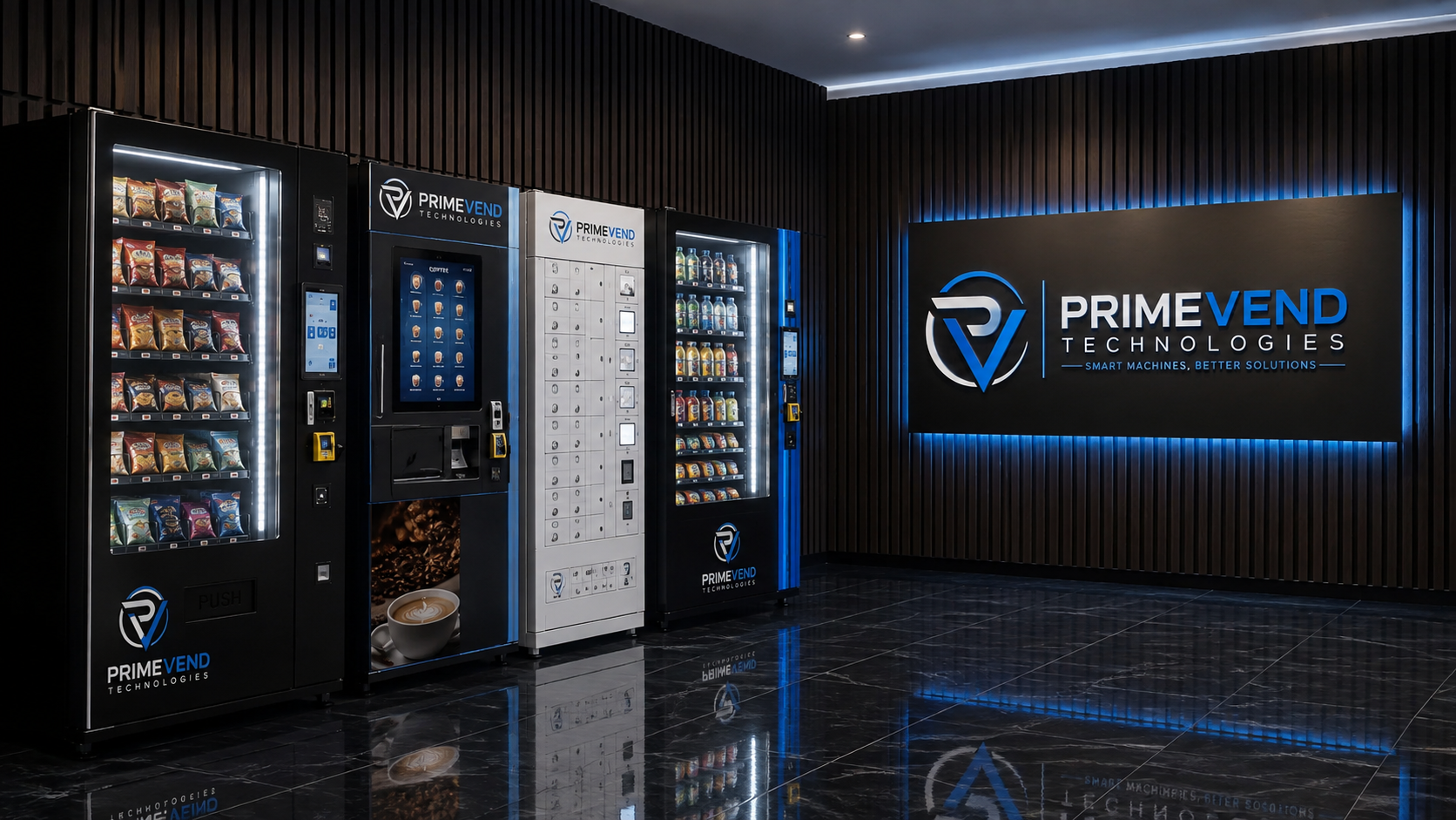 Prime Vend Technologies smart vending machine showroom
