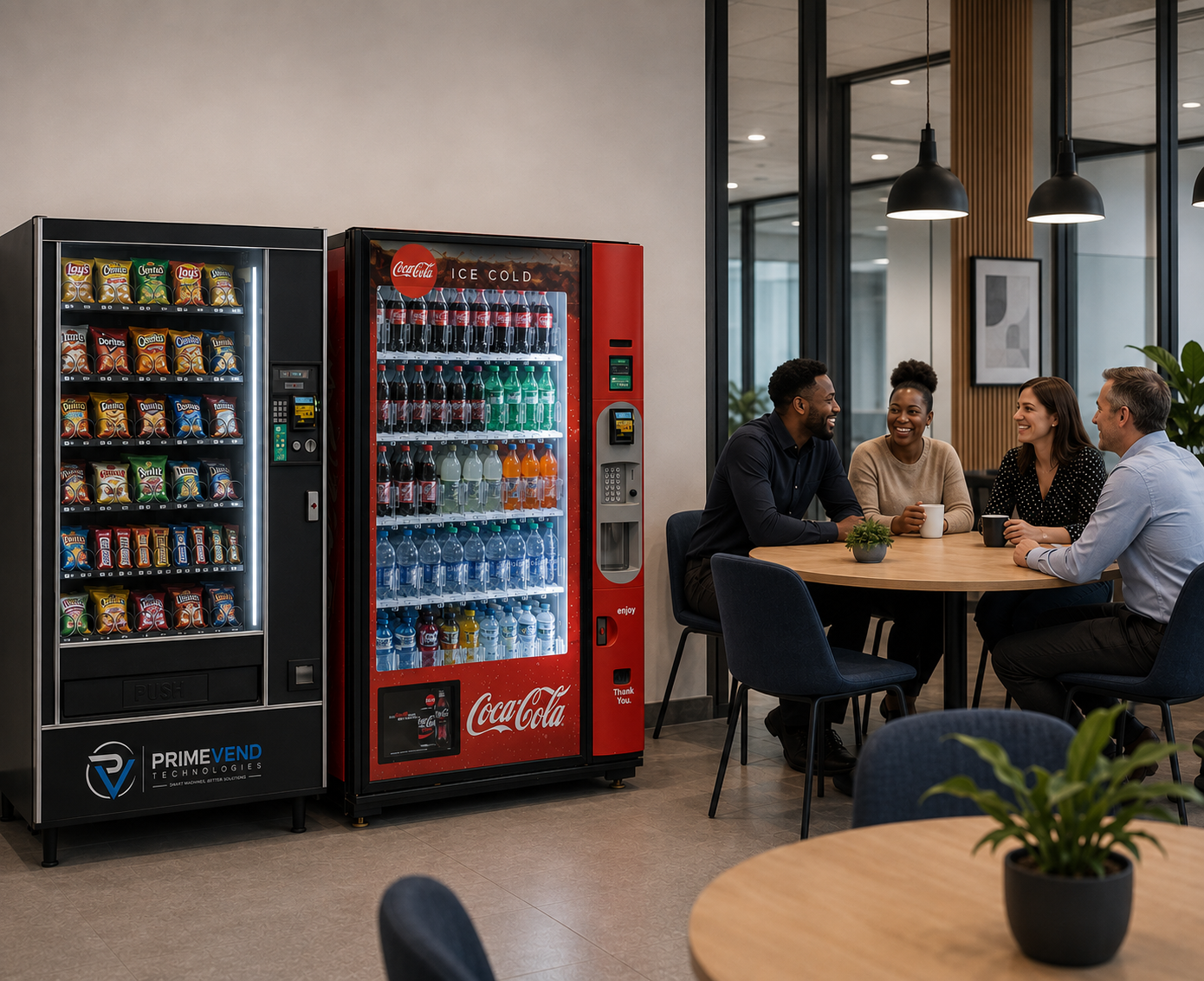 Prime Vend vending machines in a modern workplace